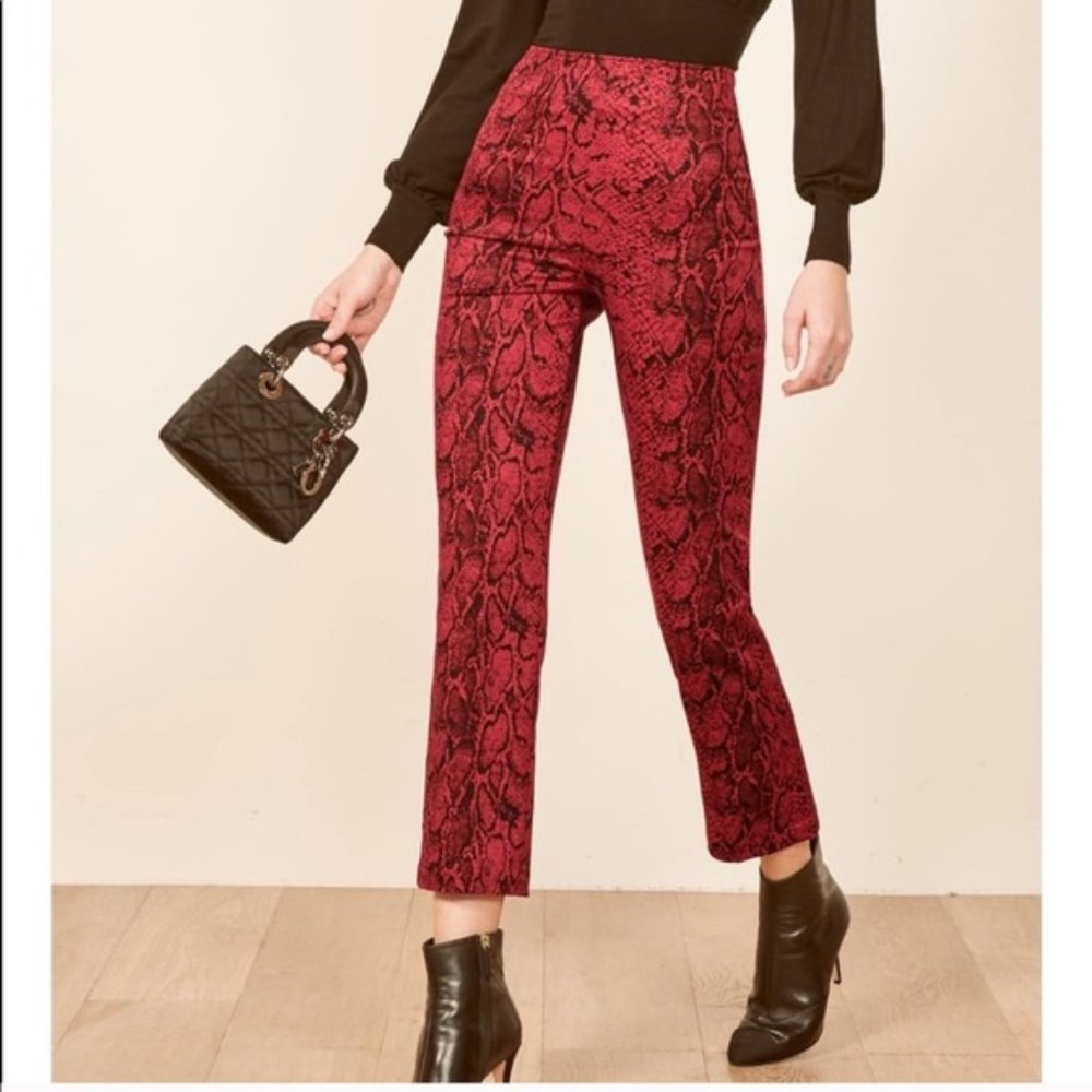COPY - Reformation Marlon Red Snakeskin Pants